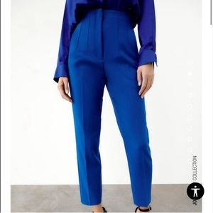 ZARA ROYAL BLUE HIGH WAISTED PANTS